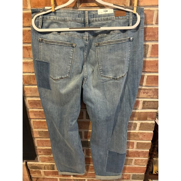 Judy Blue High Waist Double Rolled Cuff Patchwork Women's Jeans Size 18W NWT - Picture 5 of 8